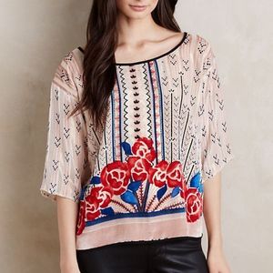 Anthro Moulinette Soeurs Posey Peasant Top XS